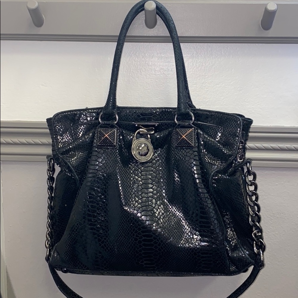 Michael Kors snakeskin leather tote